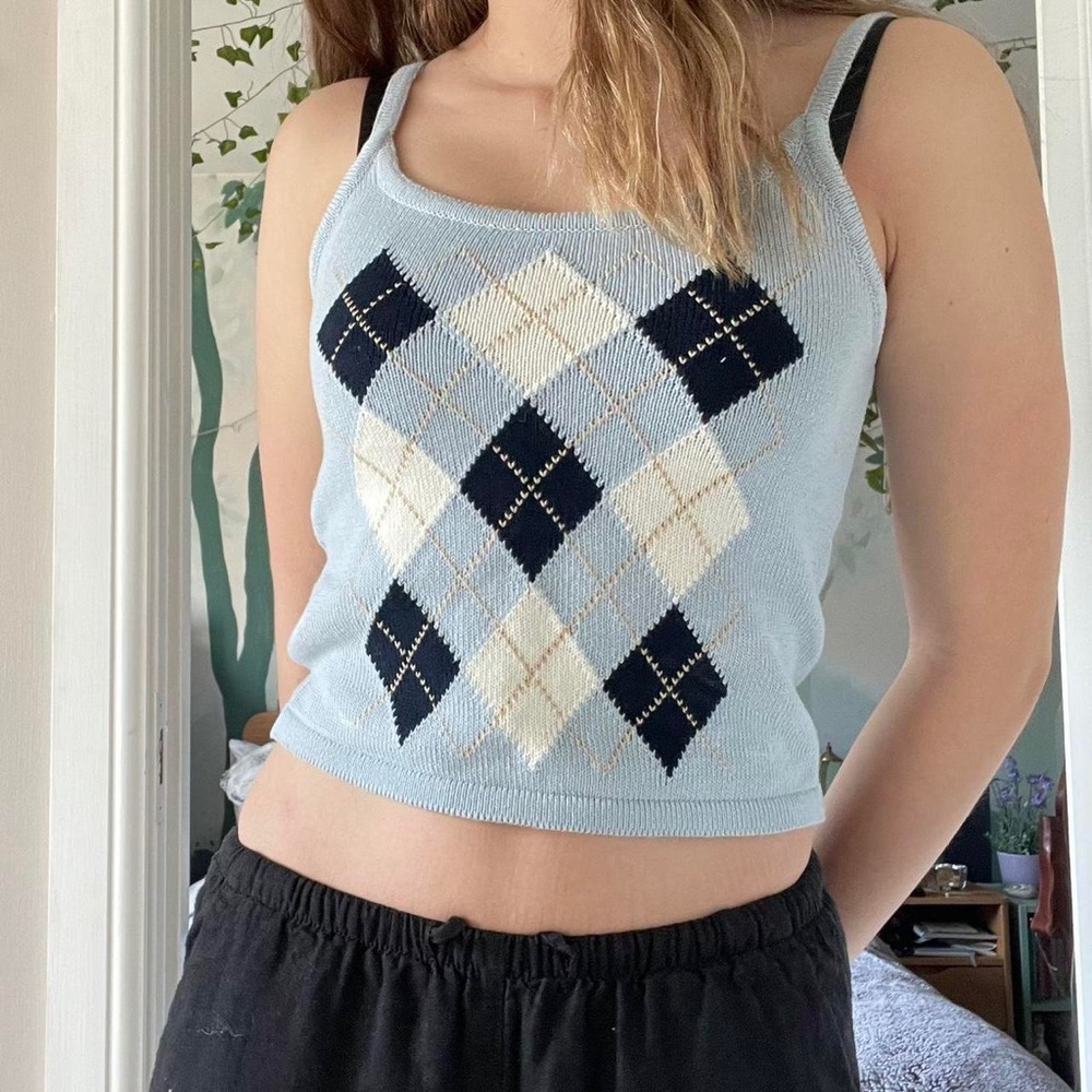 brandy melville cute light diamond blue tank size XS/S